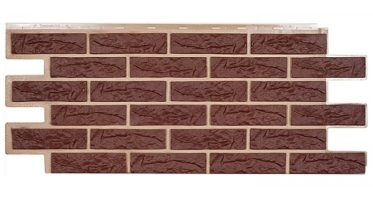 Фасадная панель Т-Сайдинг Лондон Брик коричневый