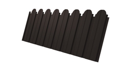 Профнастил С10B фигурный 0.5 Rooftop Бархат с пленкой RR 32 темно-коричневый