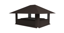 Дымник на трубу 520х390мм 0.5 Rooftop Бархат с пленкой RR 32 темно-коричневый