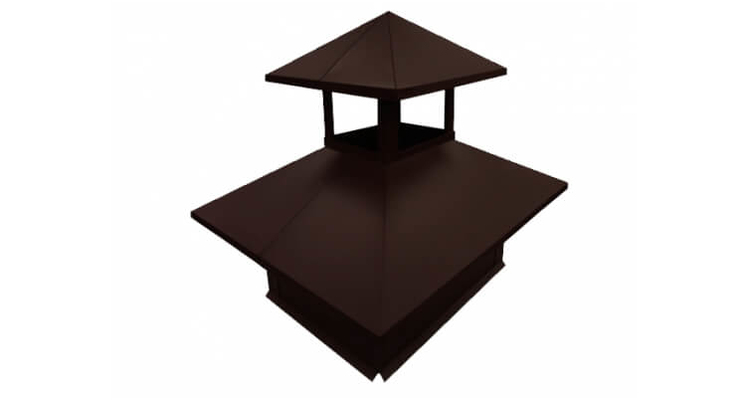 Дымник на трубу двойной 1820х390мм 0.45 PE с пленкой RAL 8017 шоколад