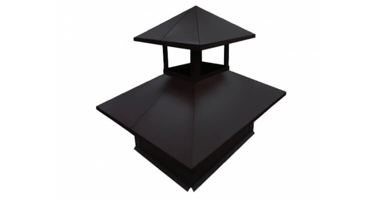 Дымник на трубу двойной 780х520мм 0.45 PE с пленкой RAL 7024 мокрый асфальт