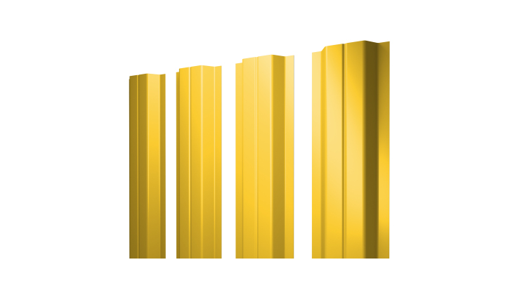 Штакетник П-образный А с прямым резом 0,45 PE RAL 1018 цинково-желтый