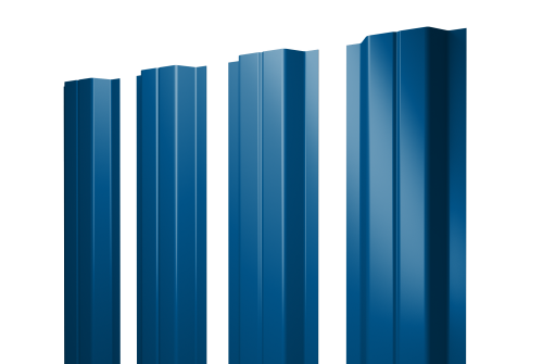 Штакетник П-образный А с прямым резом 0,45 PE RAL 5005 сигнальный синий