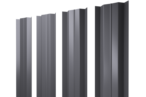 Штакетник М-образный В с прямым резом 0.45 PE RAL 7004 сигнальный серый