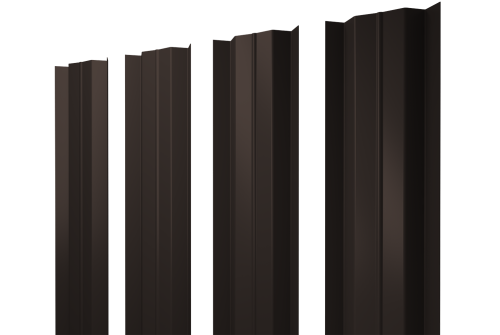 Штакетник М-образный В с прямым резом 0.45 PE RR 32 темно-коричневый