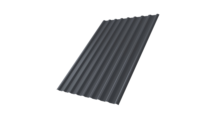 Профнастил С20R 0,5 PurPro Matt 275 RAL 7024 мокрый асфальт