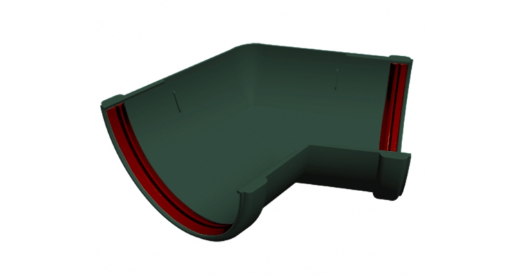 Угол желоба 135 град. Классика 120 ПВХ Grand Line зеленый (RAL 6005)