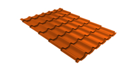 Металлочерепица классик Grand Line 0,45 PE RAL 2004 оранжевый