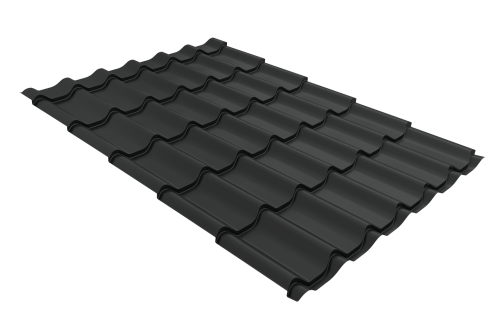 Металлочерепица классик Grand Line 0,45 PE RAL 7016 антрацитово-серый