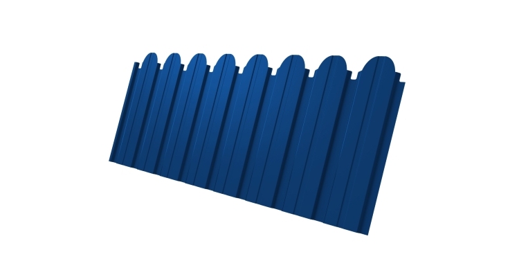 Профнастил С10B фигурный 0.5 Satin с пленкой RAL 5005 сигнальный синий