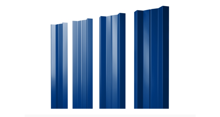 Штакетник М-образный А с прямым резом 0.45 PE RAL 5002 ультрамариново-синий