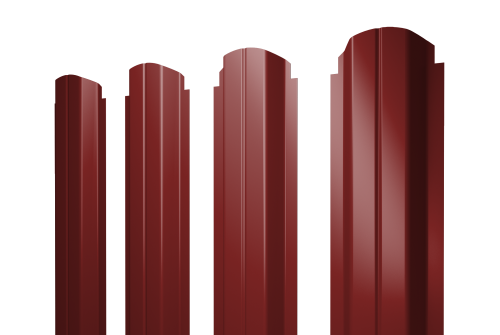 Штакетник П-образный A фигурный 0,45 PE RAL 3011 коричнево-красный