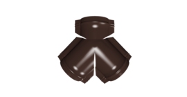 Тройник Y конька полукруглого 0,45 Drap TwinColor с пленкой RAL 8017 шоколад