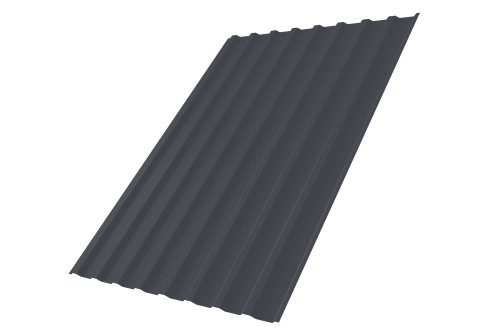 Профнастил С20B 0,5 Satin Matt TX RAL 7024 мокрый асфальт