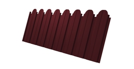 Профнастил C10B фигурный 0.5 Satin Matt с пленкой RAL 3005 красное вино