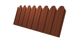 Профнастил C10B фигурный 0.5 Satin Matt с пленкой RAL 8004 терракота