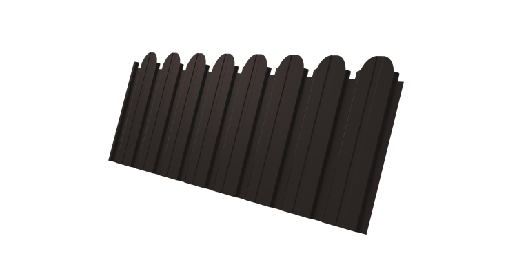 Профнастил C10B фигурный 0.5 Drap с пленкой RR 32 темно-коричневый