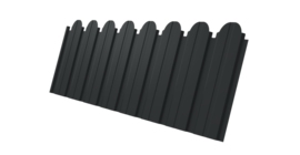 Профнастил C10B фигурный 0.5 Drap TX с пленкой RAL 7016 антрацитово-серый