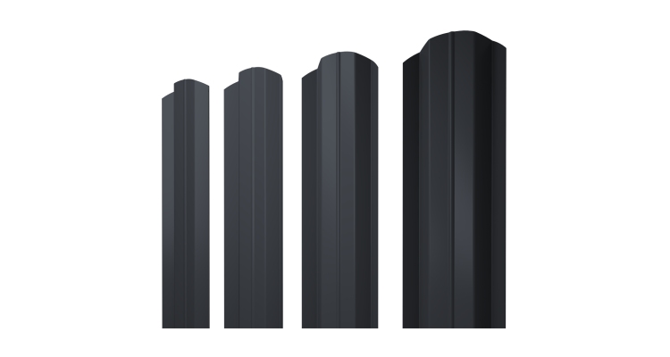 Штакетник М-образный В фигурный 0,5 Satin RAL 7024 мокрый асфальт