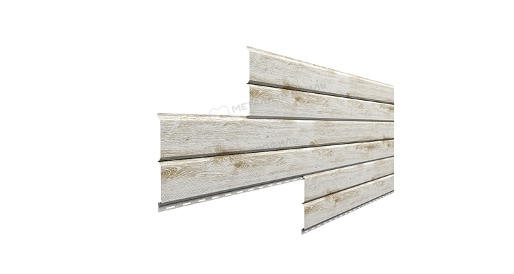 Сайдинг Металл Профиль Lбрус-XL-В-14х335 (ECOSTEEL_MA-01-Беленый Дуб-0.5)