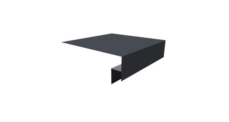 Планка околооконная сложная Экобрус Grand Line 250х50х25 0,45 Drap ST RAL 7024 мокрый асфальт (3м)