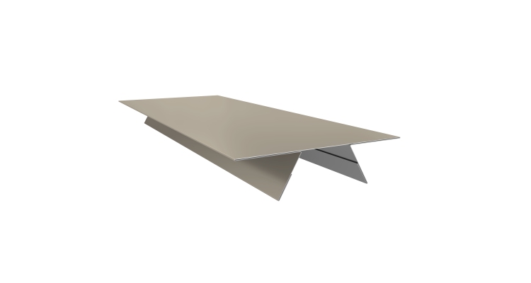 Планка стыковочная составная верхняя 0,5 Satin с пленкой RAL 1015 светлая слоновая кость (3м)