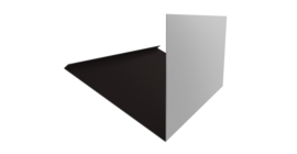 Планка примыкание верхнее к трубе фальц Grand Line 0,5 Satin с пленкой RAL 9005 черный (3м)