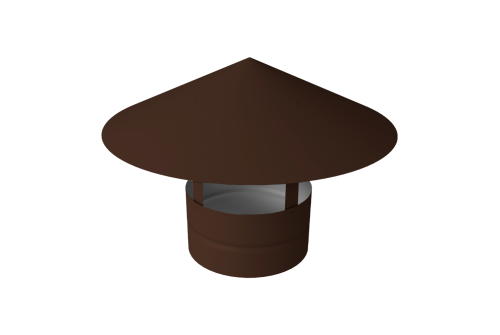 Дымник на трубу круглый d110 0,45 PE с пленкой RAL 8017 шоколад