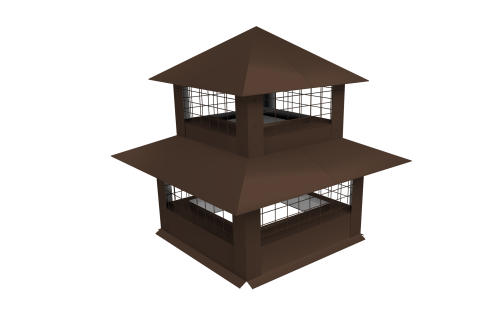 Дымник на трубу двойной с сеткой 890х530мм 0,45 PE с пленкой RAL 8017 шоколад