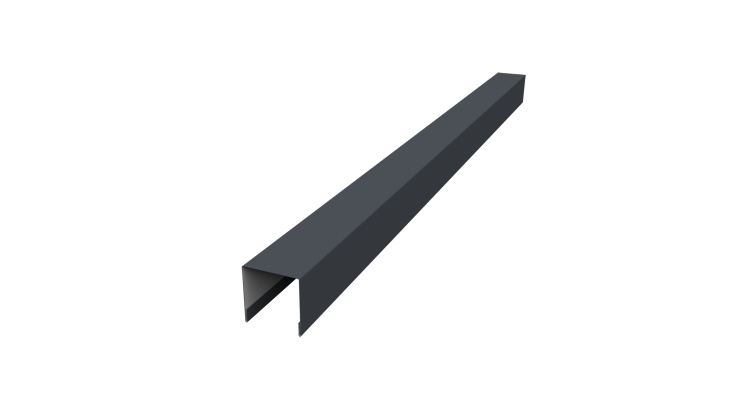 Планка вертикальная лицевая для забора жалюзи Palermo 0,5 Rooftop Бархат RAL 7024 мокрый асфальт (2м)