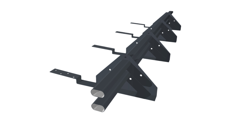 Снегозадержатель трубчатый для композитной черепицы Roman RAL 7024 (3м)