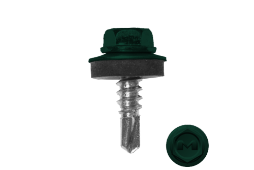 Саморез по металлу Daxmer 5,5х19 RAL 6005 (250) сверло №3