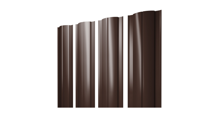 Штакетник Круглый с прямым резом 0.4 PE RAL 8017 шоколад