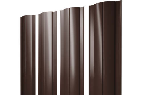 Штакетник Круглый с прямым резом 0,45 PE RAL 8017 шоколад